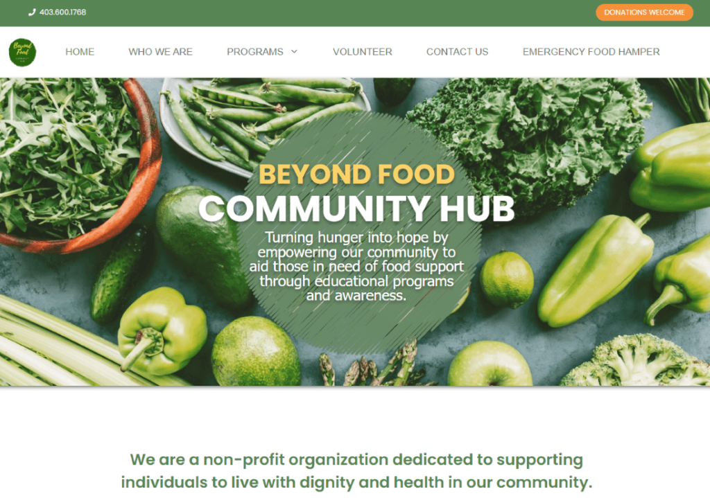 portfolio beyond food community hub website